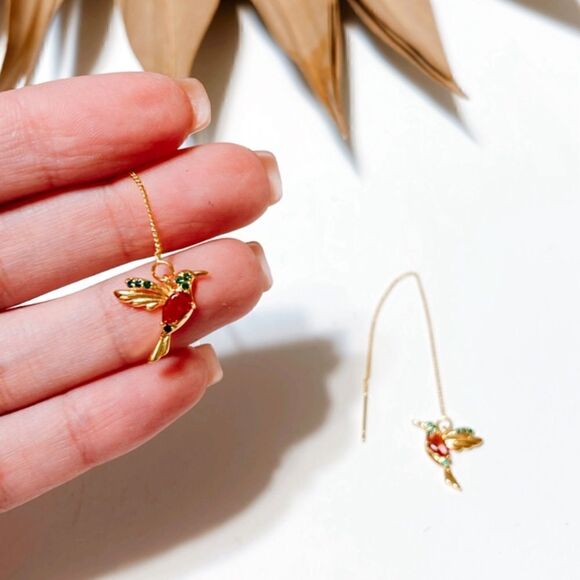 Bird threader earrings #123 - Picture 3 of 3